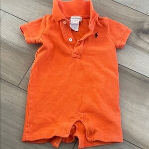 Ralph Lauren Vibrant Orange Polo Romper